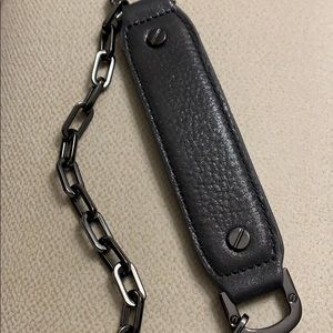 21” purse chain long strap - dark gunmetal grey